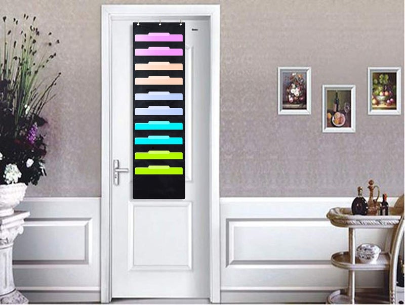 ZKOO Hanging File Folders Pocket Chart  10 Pocket & 3 Hanger Cascading Wall Organizer - Organize Your Assignments  Files  Scrapbook Papers & More  Perfect Organization for Classroom  Home  Office - Image 2
